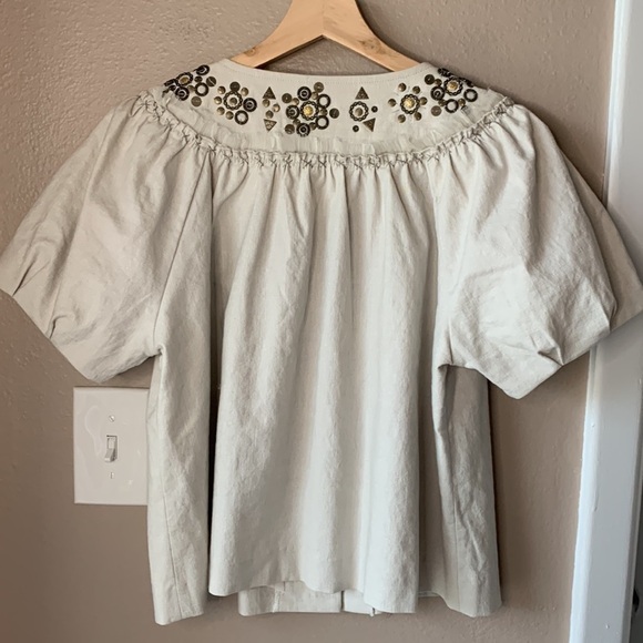 MISS ME Puffy Sleeve Cropped Jacket with Silver Sparkles - Picture 7 of 8